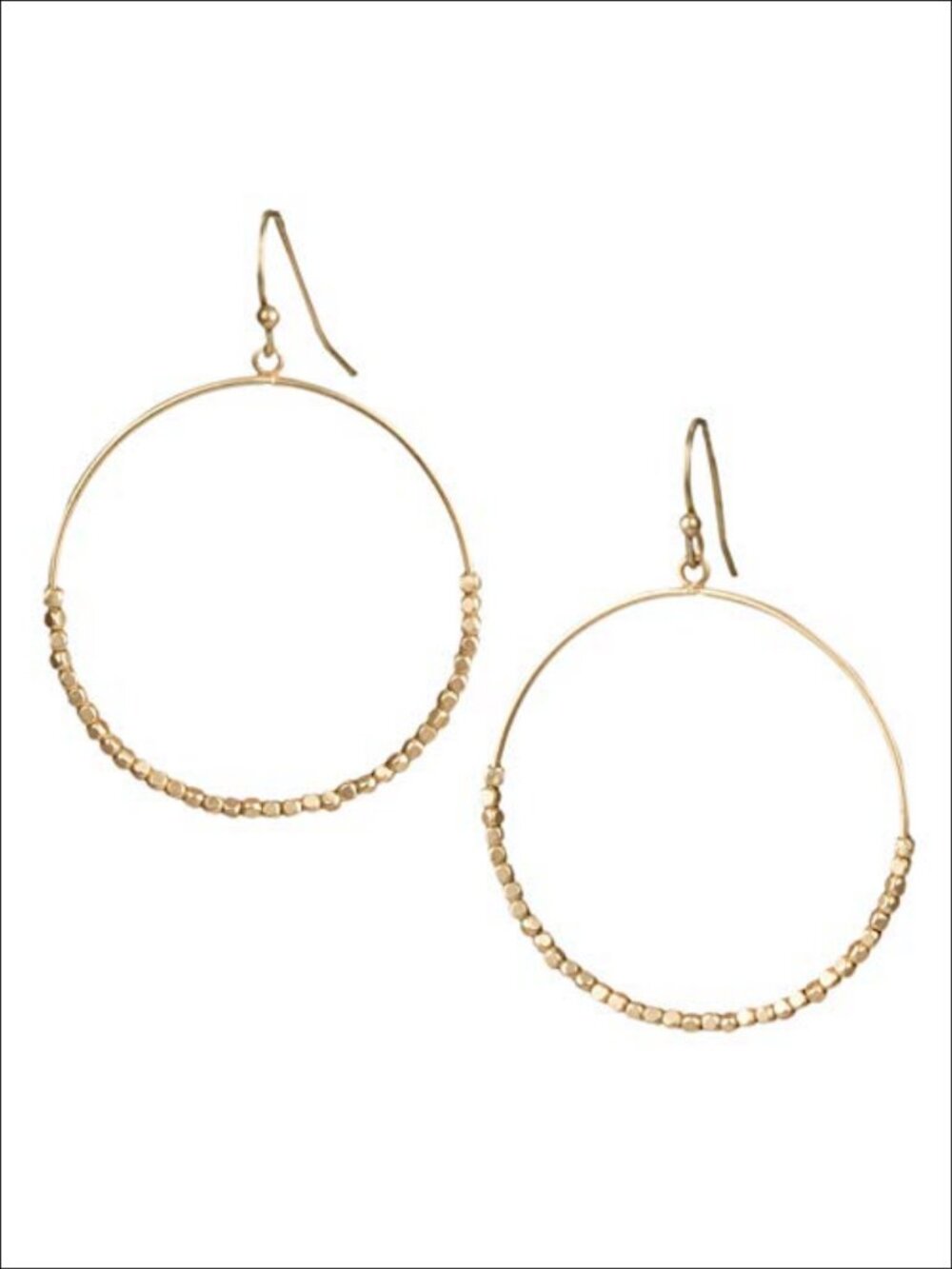 Geometric Teardrop Hoop Dangle Earrings Gold Alloy French Hook Lightweight